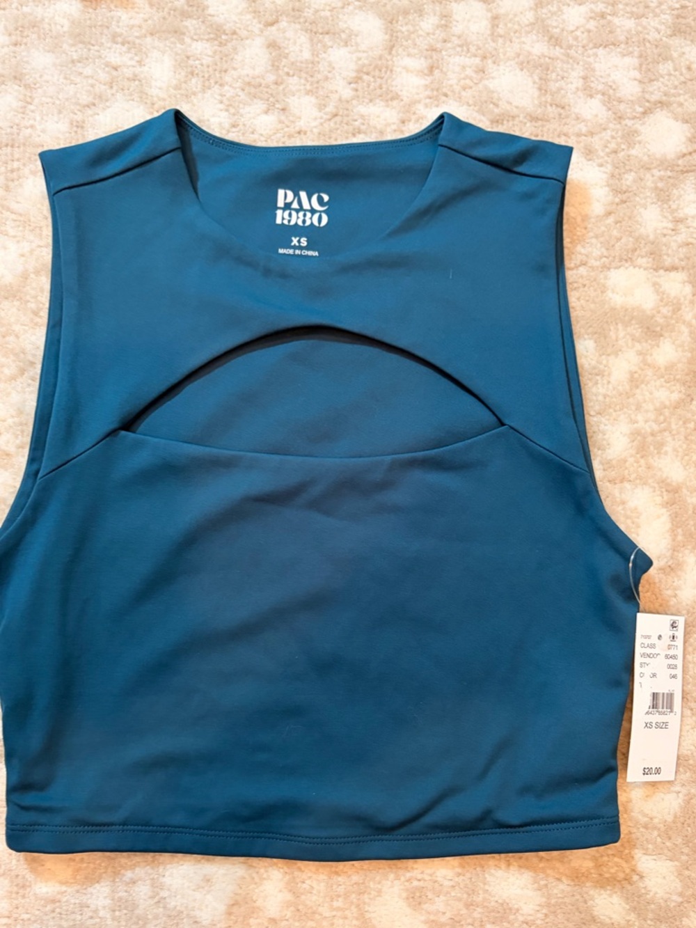 PacSun Teal Cutout Athletic Crop Top